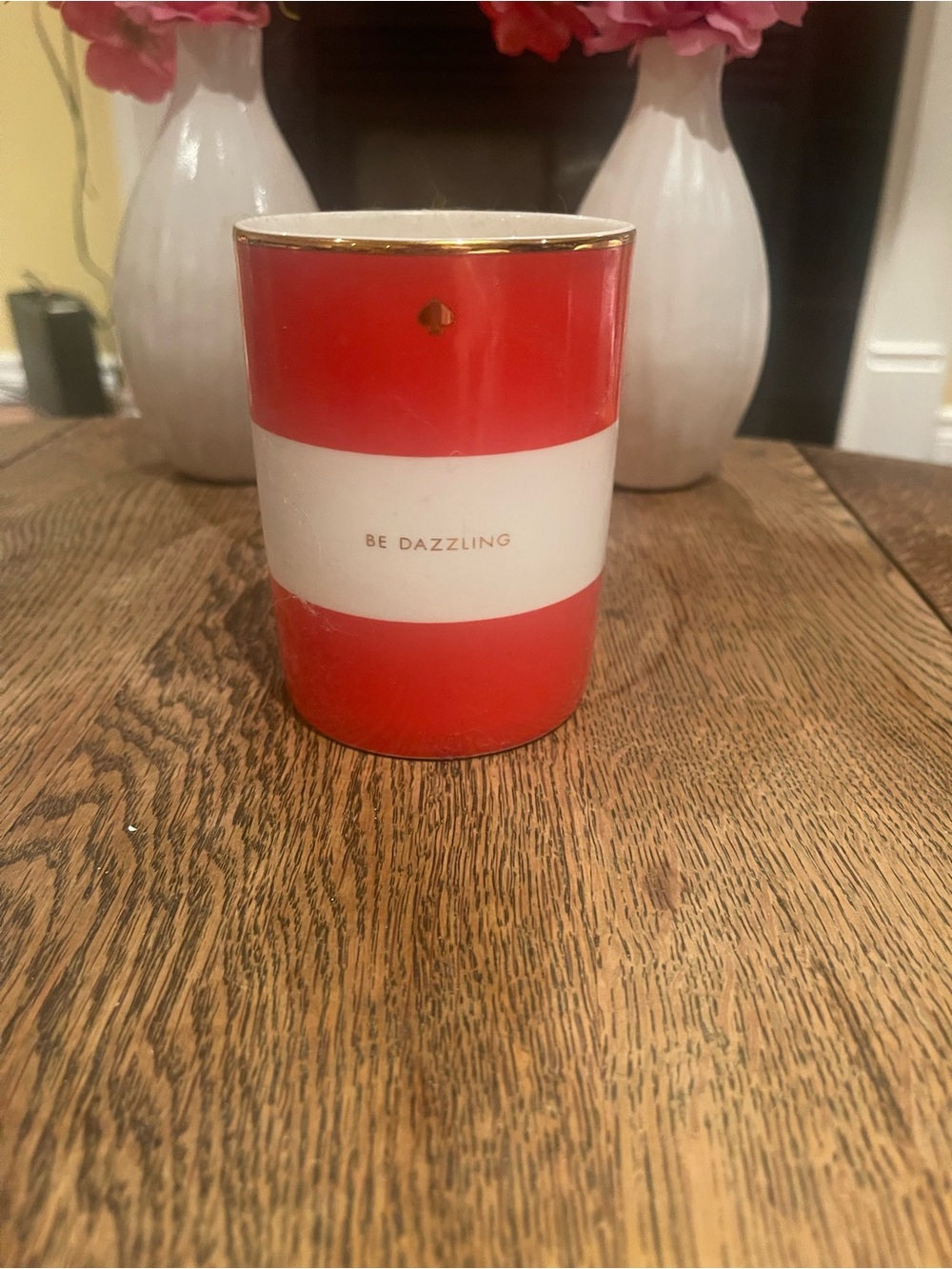 kate spade 'Be Dazzling' Red and White Home Accent Candle